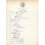 South Africa tour to Sri Lanka 1993/94. Official autograph sheet with printed title and players’