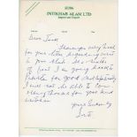 Pakistan. Two handwritten letters from Pakistan Test players. One, an undated letter to Jack
