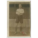 Bertie Henry West Elkin. Tottenham Hotspur 1909-1911. Mono real photograph postcard of Elkin, full
