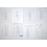 Middlesex C.C.C. 1977-1988. Eight official autograph sheets for seasons 1977 (16 signatures),