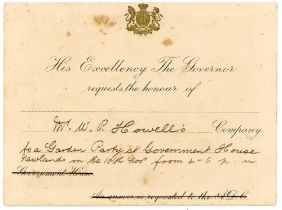 Australian tour of England 1926. Official invitation to W.P. Howell to attend a ‘Garden Party at