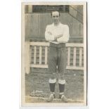 Alexander Simpson Young. Tottenham Hotspur 1911. Mono real photograph postcard of Young, full length