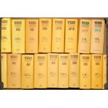 Wisden Cricketers’ Almanack 1976 to 1993. Original hardback with dustwrapper. Odd minor faults