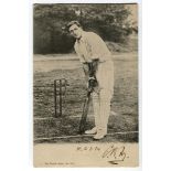Charles Burgess Fry. Sussex & England 1894-1908. Mono printed postcard of Fry, full length, in