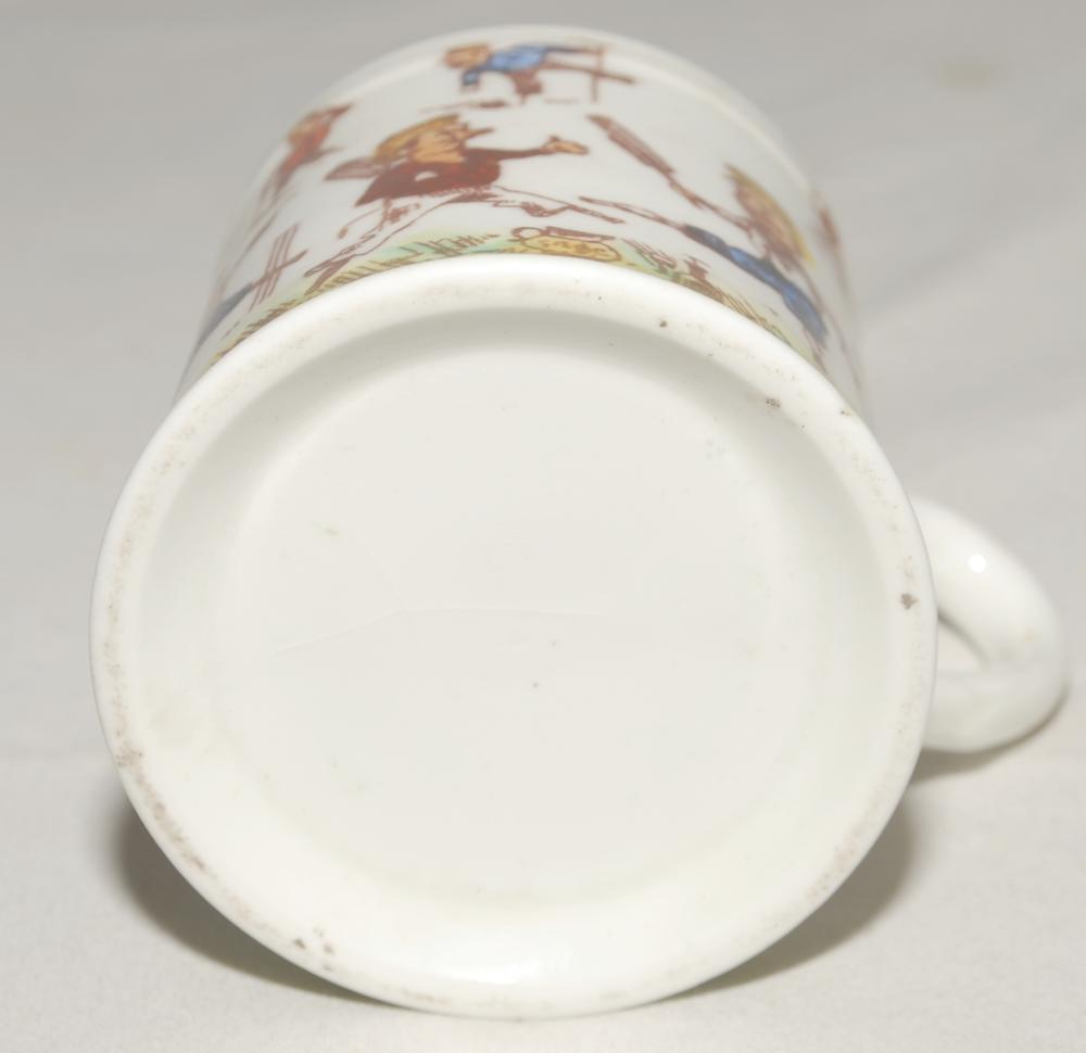 ‘The Army and Navy Forever’ c.1890. Small Victorian Staffordshire ceramic mug printed in colour with - Image 5 of 5