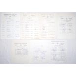 Glamorgan C.C.C. 1973-1980. Seven official autograph sheets on Club letterhead with printed players’