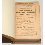 Wisden Cricketers’ Almanack 1907. 44th edition. Original paper wrappers, bound in brown boards, with