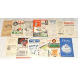 Tottenham Hotspur. Season 1951/1952. Good run of fourteen League and Cup away programmes for the