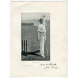 John Briggs. Lancashire & England 1879-1900. Bookplate photograph of Briggs in bowling mode, wearing