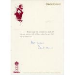 David Ivon Gower. Leicestershire, Hampshire & England 1975-1993. Single page typed letter very