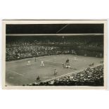 ‘Wimbledon Centre Court’ 1937. Original mono action real photograph postcard with a men’s third