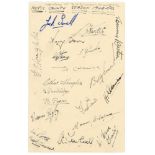 Notts County F.C. 1949/50-1951/52. Three album pages each signed in ink by members of the Notts