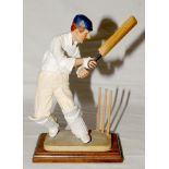 ‘The Cricketer’. Large stone ware resin figure of a batsman, thought to be of F.S. Jackson,