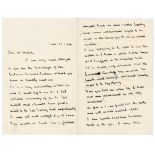 Frederick A. Brooke, cricket writer and collector. Three page handwritten letter from Brooke to