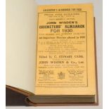 Wisden Cricketers’ Almanack 1930. 67th edition. Original paper wrappers, bound in brown boards, with