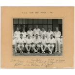 M.C.C. Tour to East Africa 1963. Official mono photograph of the M.C.C. team, seated and standing in