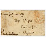 Paul Methuen, 1st Baron Methuen. M.C.C. 1816. Signed free-front envelope to Major Wright of Bagshot,