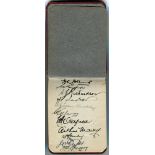John William Hearne. Middlesex & England 1909-1936. Maroon autograph book containing the ink