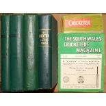 ‘The Cricketer Magazine’. Bound volumes for 1922 (2nd year), 1924, 1926 and 1932. Three of the