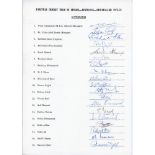 Pakistan tour to Ceylon, Australia and New Zealand 1972/73. Rare official autograph sheet with