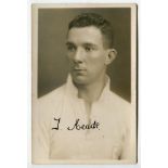 Thomas Meads. Tottenham Hotspur 1929-1934. Mono real photograph postcard of Meads, half length,