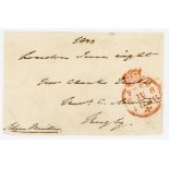 John Mills. Hampshire, M.C.C. & England 1816-1820. Signed free-front envelope to Mr. Charles