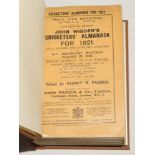 Wisden Cricketers’ Almanack 1921. 58th edition. Original paper wrappers, bound in brown boards, with