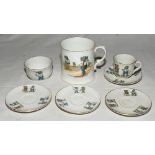 ‘Jumbo’ nursery ware. Selection of a cup and saucer, a tankard, a small bowl and three further
