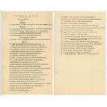 Cricketana Society List of Members 1930. Two copies of lists of members of the Society, one being