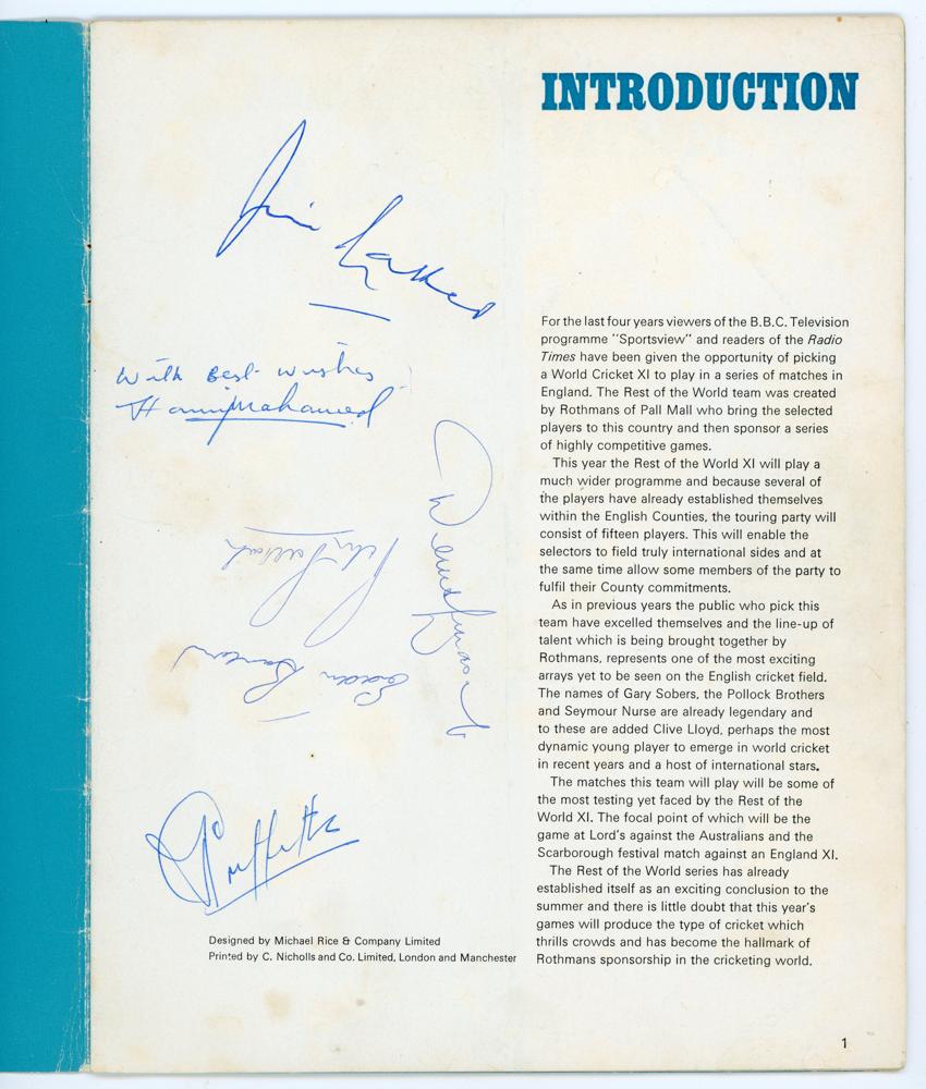 Signed Rothmans cricket brochures 1968. ‘The Rothmans M.C.C. Cricket Almanack, England v Australia - Image 3 of 4