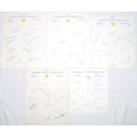 Glamorgan C.C.C. 1966-1970. Five official autograph sheets on Club letterhead, all signed in ink.
