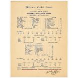 ‘World Record Score’. Official large scorecard for Victoria v New South Wales, Sheffield Shield