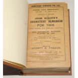Wisden Cricketers’ Almanack 1908. 45th edition. Original paper wrappers, bound in brown boards, with