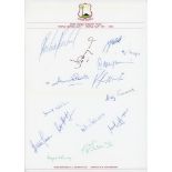 West Indies tour of Australia for the World Series Cup & World Cup 1991/92. Official autograph sheet