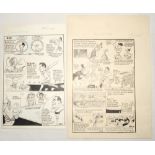 Australia v South Africa 1950s & 1960s. Three original pen and ink caricature/ cartoon artworks