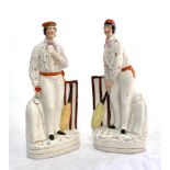 Julius Caesar and George Parr. A pair of original large Staffordshire cricketing figures, believed