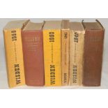 Wisden Cricketers’ Almanack 1938, 1940, 1945, 1950, 1953 and 1958. The 1938 and 1953 are original