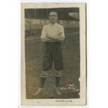 Daniel Steel. Tottenham Hotspur 1908-1912. Early mono real photograph postcard of Steel, full
