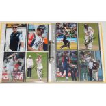 England Test and County player photographs 1990s-2010s. Yellow folder comprising fifty colour