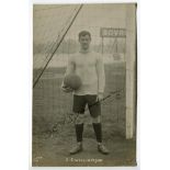 Ernest Clarke Williamson. Tottenham Hotspur 1916-17. Mono real photograph postcard of goalkeeper