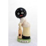 ‘The Golly Cricketer’. Large handpainted ceramic figure of a golliwog batsman made by Carlton