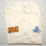 Graeme Hick. Worcestershire & England. England white short sleeve Test shirt worn by Hick during his