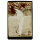 Thomas Jayes. Leicestershire 1903-1911. Original sepia cabinet card of Jayes in batting pose in