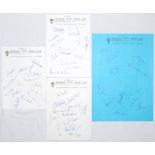 Derbyshire C.C.C. 1982-1989. Four official Derbyshire C.C.C. headed pages, each signed in ink by
