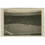 ‘Wimbledon. Patterson v Graven 1922’. Original mono real action photograph postcard showing Gerald