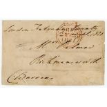 Charles Warren, Middlesex, Sussex, Hampshire & England 1795-1826. Signed free-front envelope to