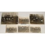 Men’s hockey. England v France c.1920s. Six original mono press photographs of match action from two