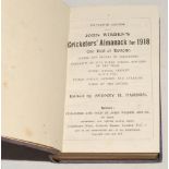 Wisden Cricketers’ Almanack 1918 and 1919. 55th & 56th editions. Two volumes bound as one in mauve/