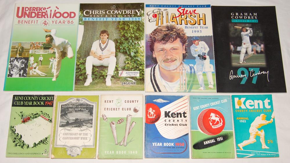 Kent C.C.C. yearbooks and annuals 1947-2002. A good run of annuals for seasons 1947-1952 in