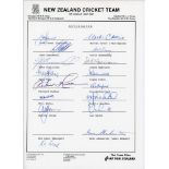 New Zealand tour to Sri Lanka 1987. Rarer official autograph sheet with printed title and players’